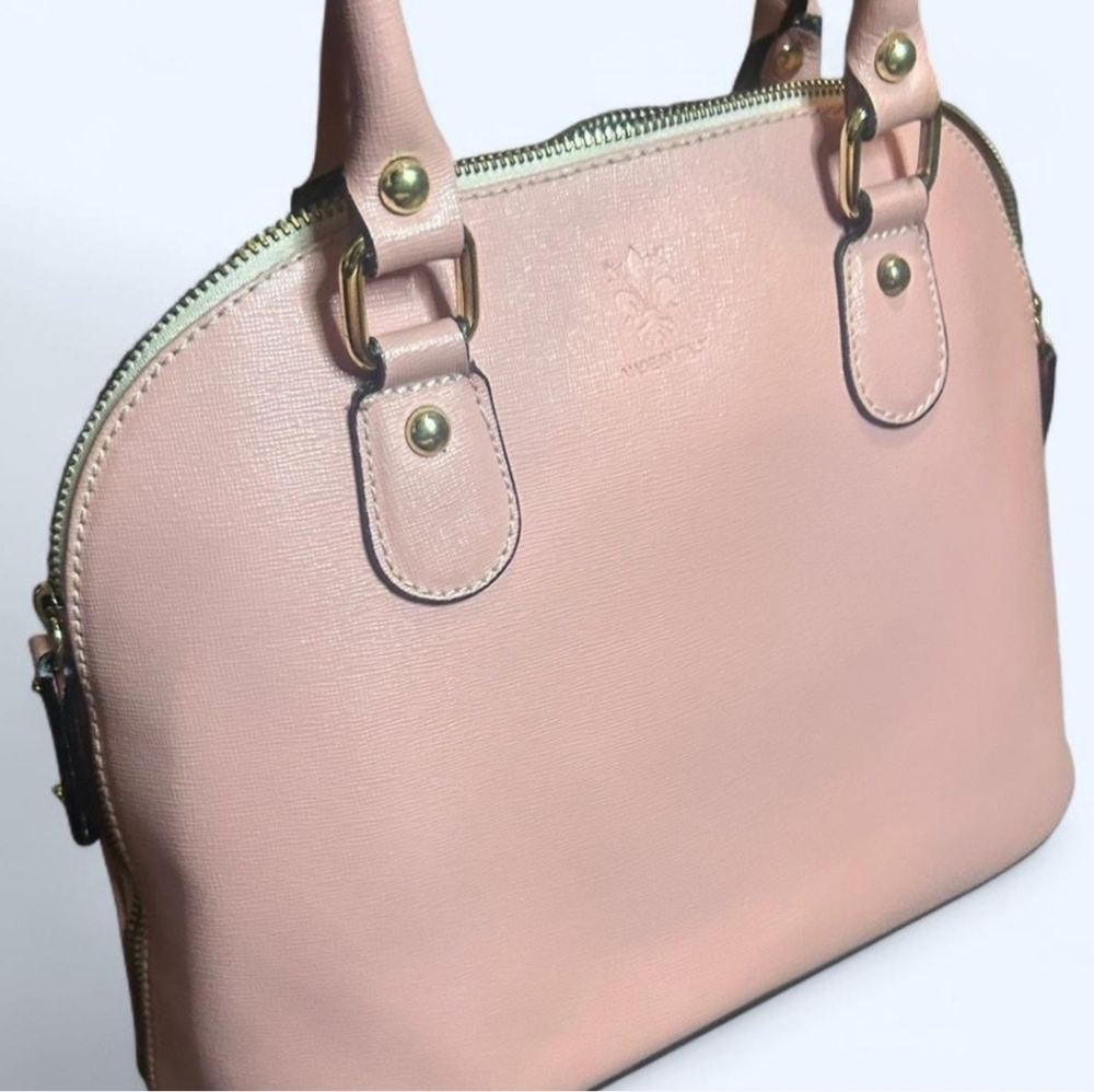Borse En Pelle. Pink Saffiano Dome Satchel. Made In Italy. EUC